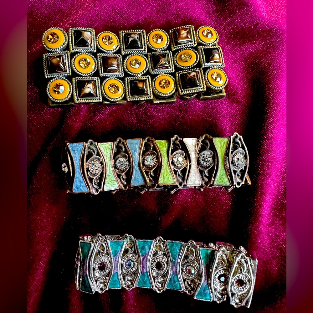 5/$25 will bundle Retro Enamel and Rhinestone Bracelet Trio